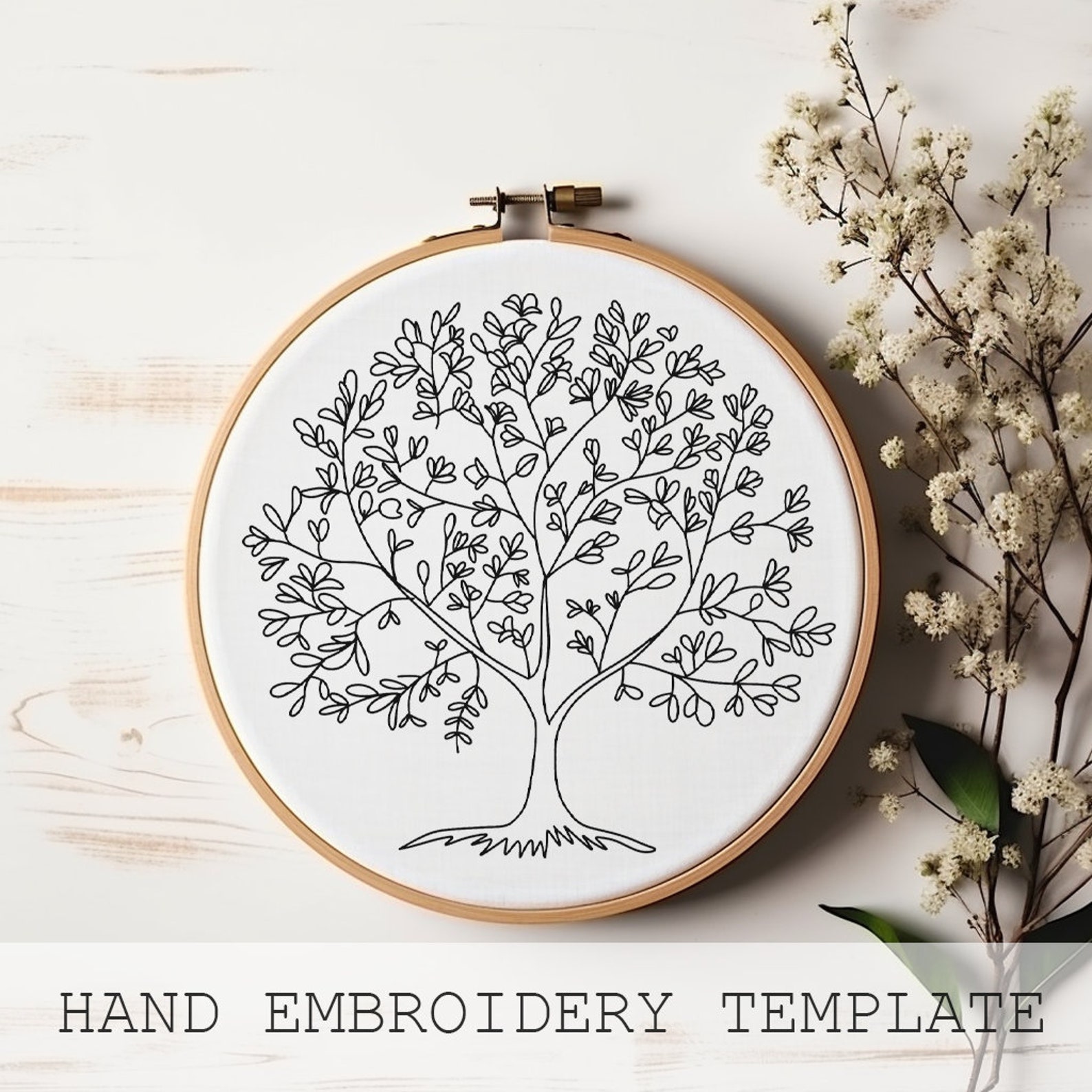 Tree of Life Embroidery Pattern Download PDF, Botanical Embroidery ...