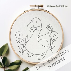 Emperor Goose Pattern Goose Hand Embroidery Pattern: DIY Wildlife Design, Hoop Art (PDF ...