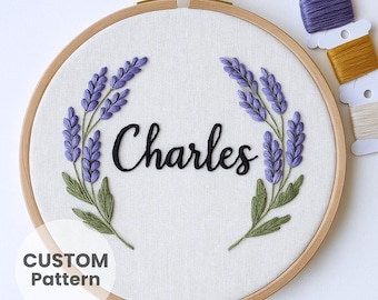 Custom name Hand Embroidery Design, Create Your Own Embroidery, printable Template, Personalized Hoop Art