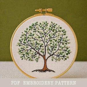Tree of Life Embroidery Pattern, Floral Botanical Design, Artistic Gift (PDF Download)