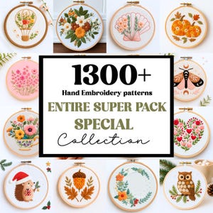 BUNDLE PACK Embroidery Patterns, Whole Shop Bundle, Embroidery Templates, All Designs, Instant Download, Bundle deal, Embroidery Collection
