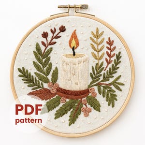 Embroidery Template - Hand Embroidery Pattern - Winter Embroidery - Christmas Embroidery - DIY Embroidery Hoop - Beginner Embroidery Pattern