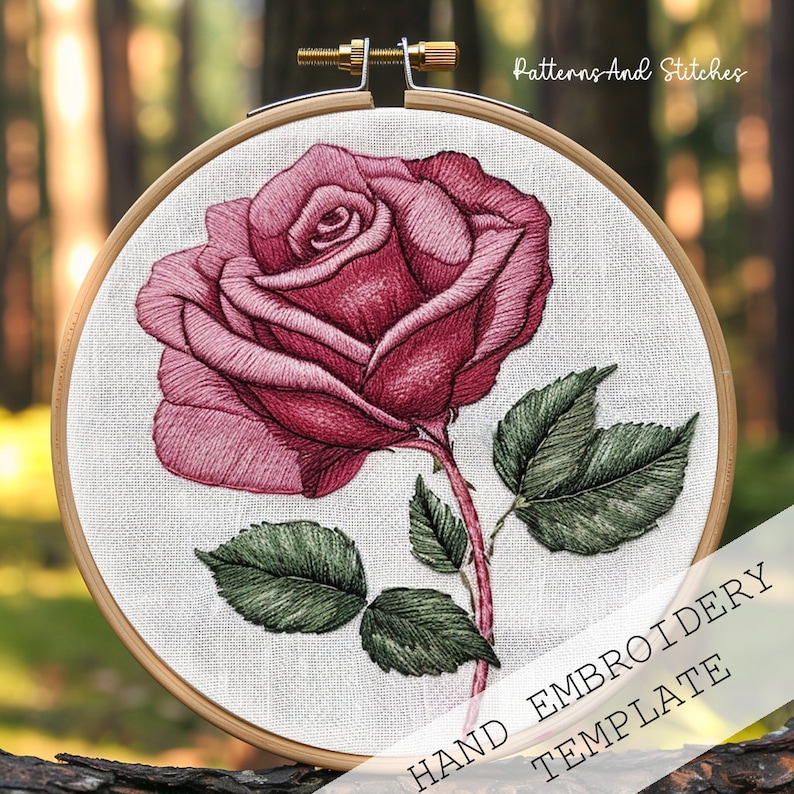 Embroidery Roses Pattern Roses Hand Embroidery Pattern: Floral Hoop Art, DIY Decor (PDF Template ...