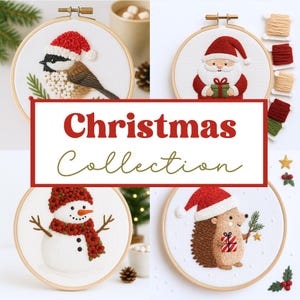 Zestaw wzorów do haftu ręcznego na Boże Narodzenie, łatwe rękodzieło (PDF)