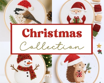 Christmas Hand Embroidery Pattern Bundle, easy crafts (PDF)