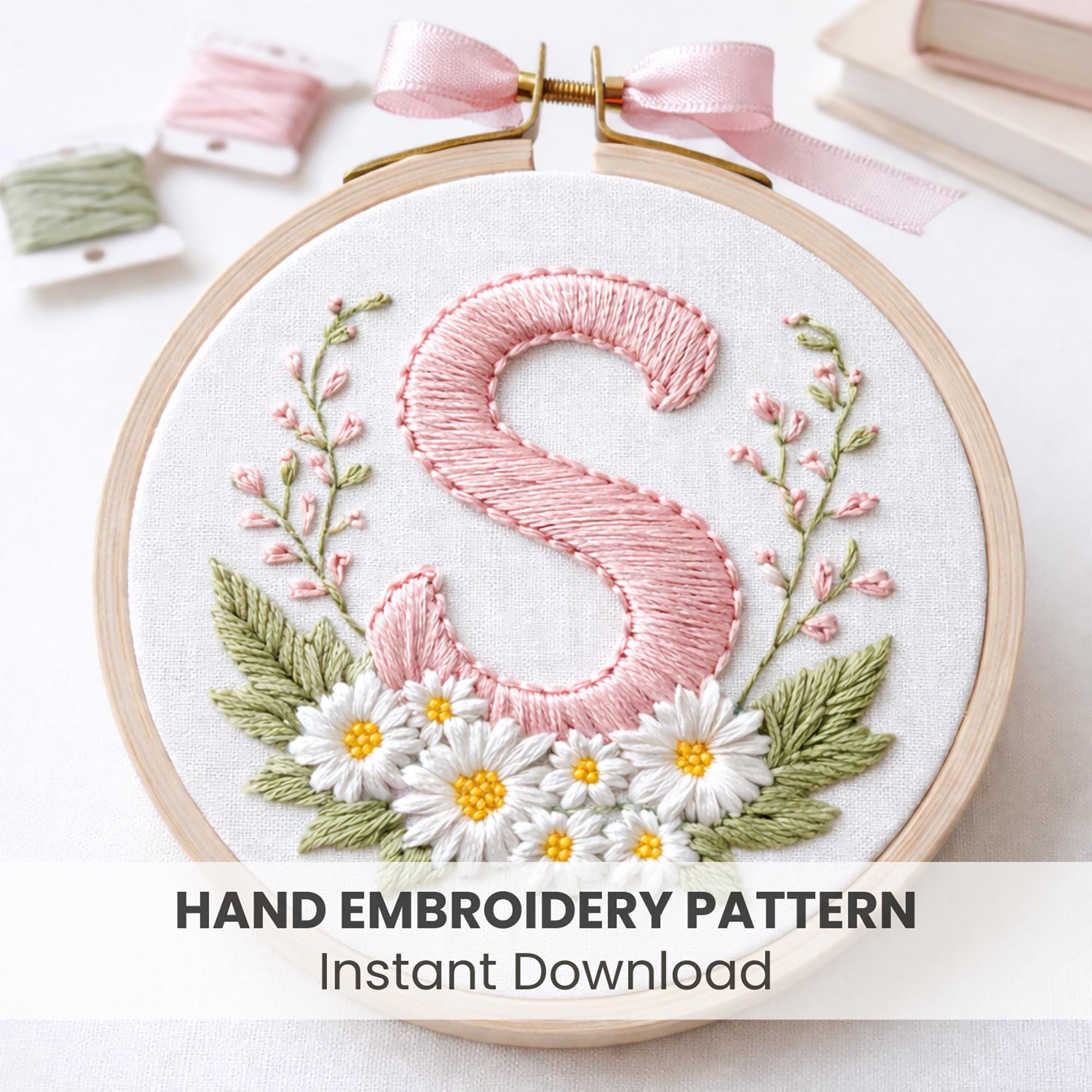 Hand Embroidery Floral Letters Pattern PDF Full Alphabet Floral Design ...