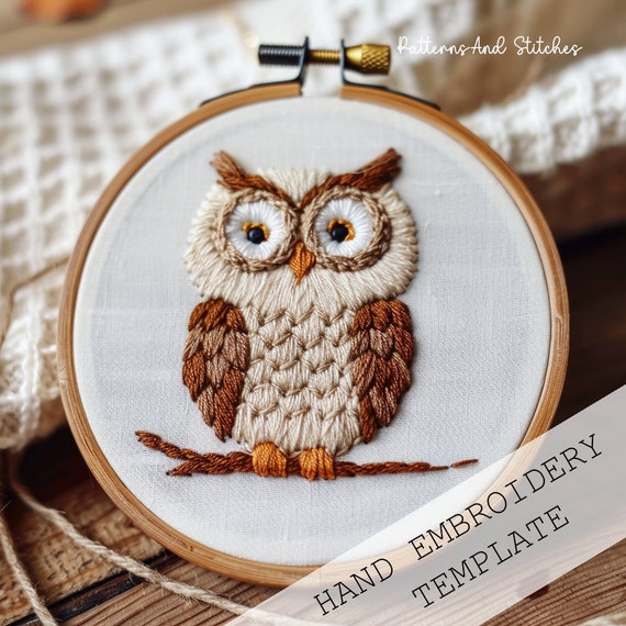 Embroidery owl discount