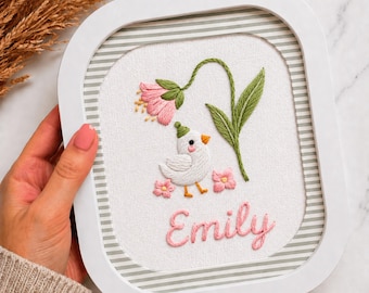 Personalised Baby Name Embroidery Pattern, Beginners crafts, DIY Nursery Art PDF Pattern Custom Letter Initial Monogram Hoop Art