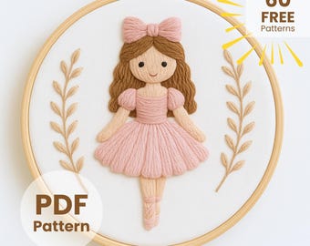Clara Nutcracker Embroidery Pattern: Ballet Christmas Hoop Art (PDF Downloadable Design, 6 Sizes)