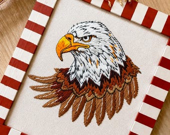 白頭鷲の刺繍パターン：愛国的な鳥のデザイン（PDFパターン） - Etsy 日本