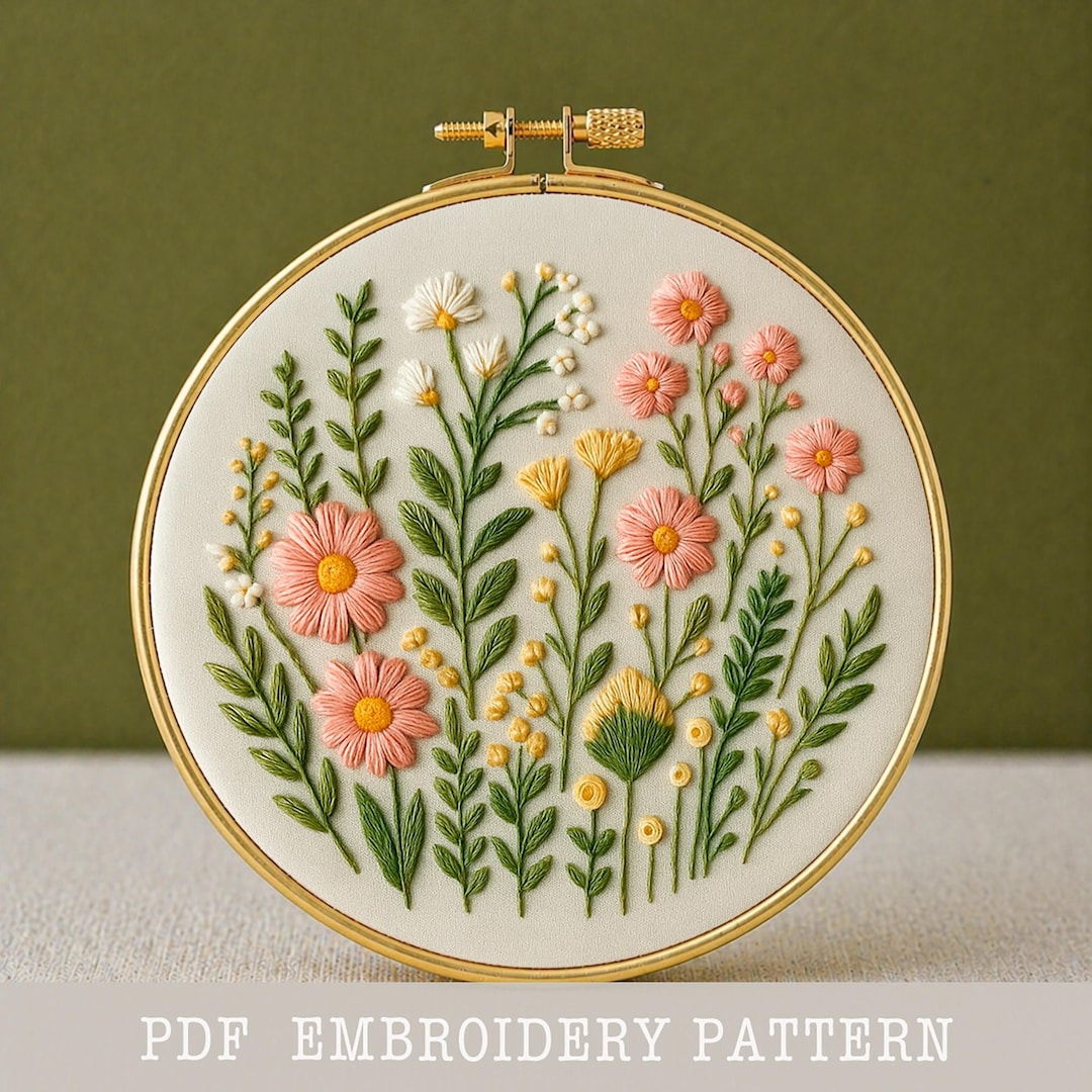 Wildflower Embroidery Pattern PDF Instant Download Beginner Friendly ...