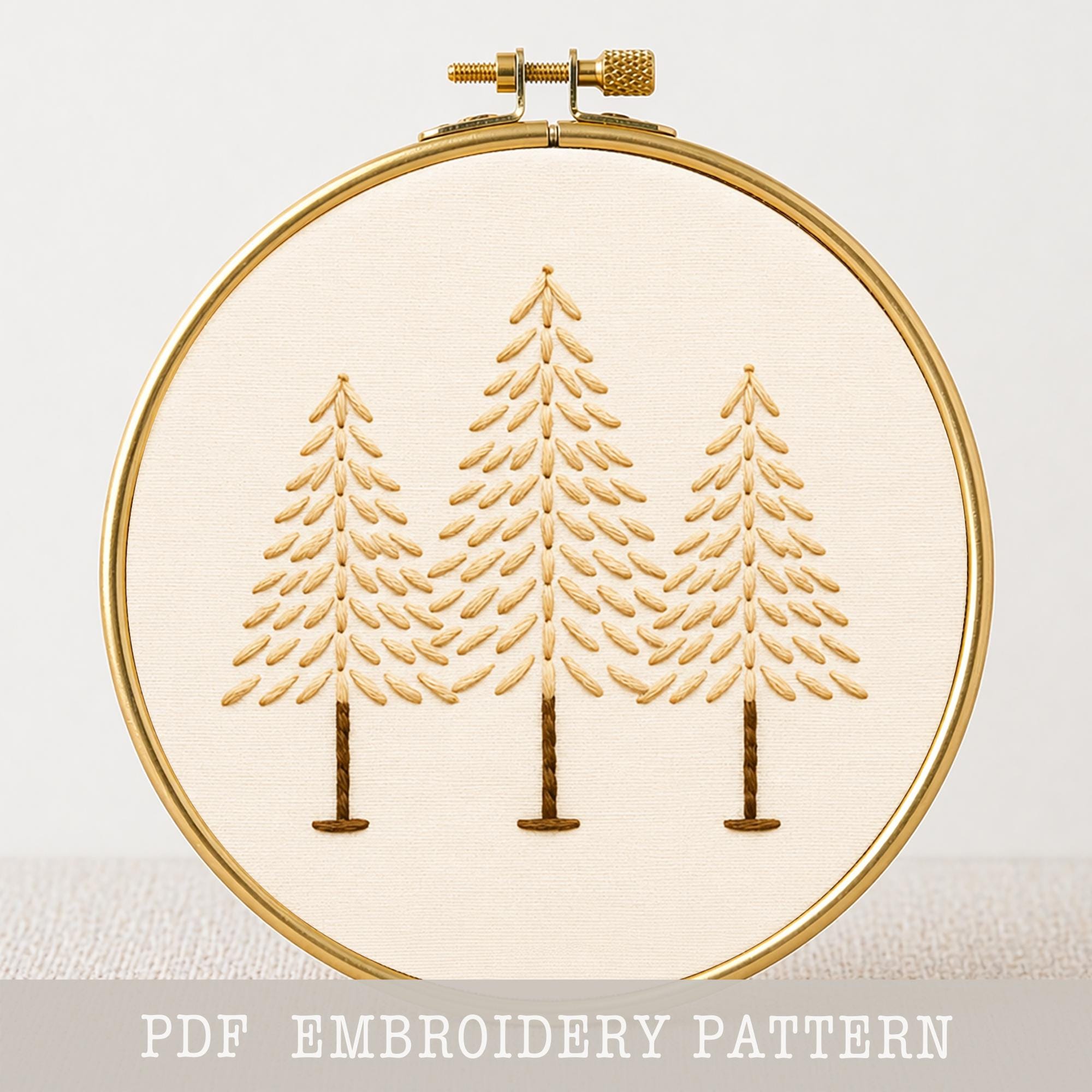 Pine Tree Hand Embroidery Pattern: Christmas Decor (PDF Download) - Etsy