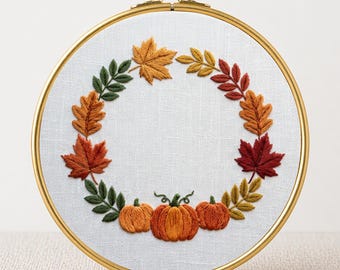 Borduurpatroon pompoen: Halloween Cosy Craft, ringkunst (pdf-download, 6 maten)