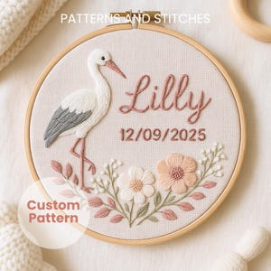 Baby Name Embroidery Hoop, Hand Embroidery, Custom Baby Gift, newborn gift, baby room decor, Baby Shower Gift, Gender Reveal, Nursery Decor