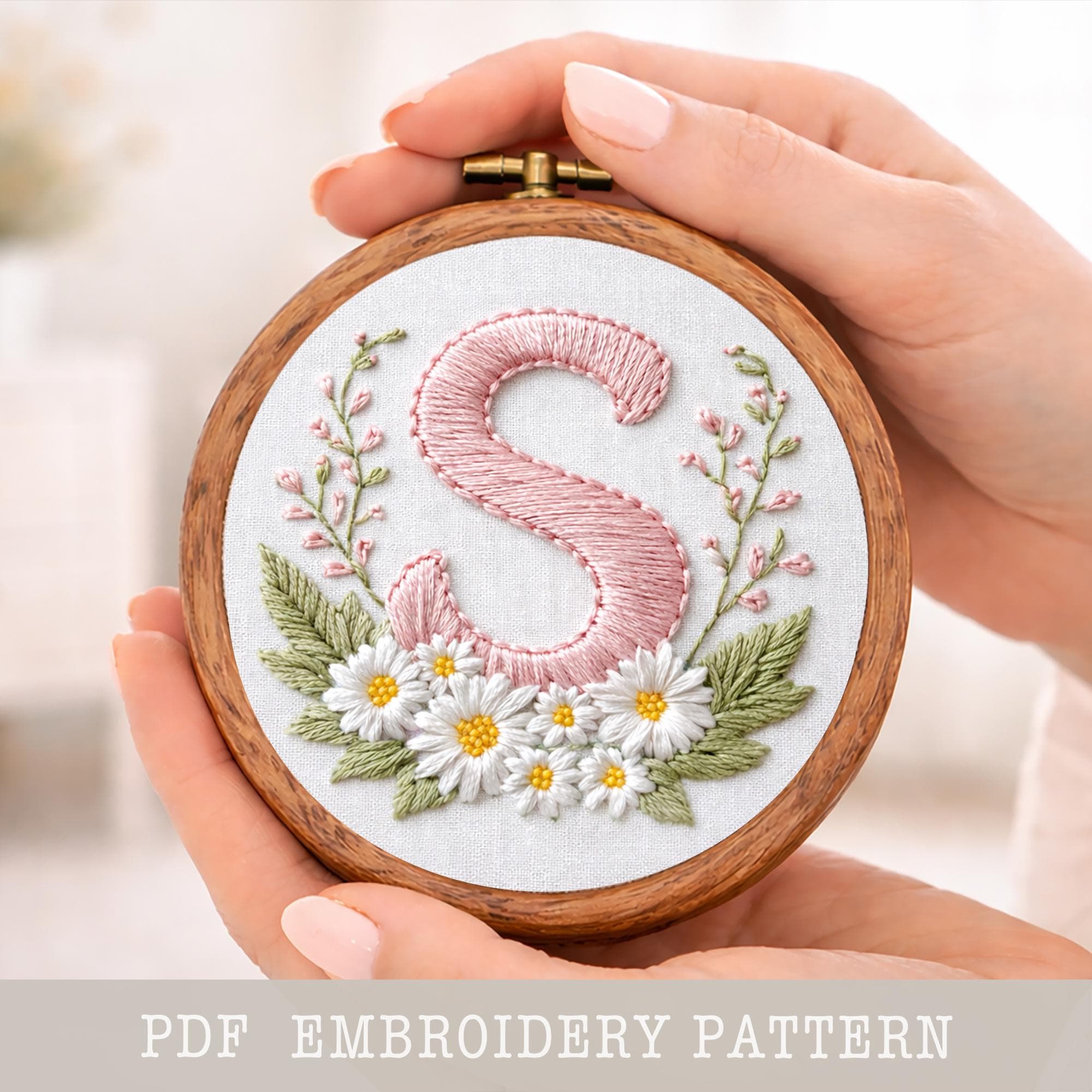 Hand Embroidery Floral Letters Pattern PDF Full Alphabet Floral Design ...