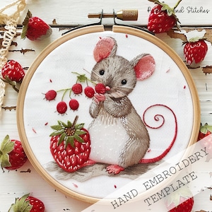 Little Mouse Embroidery Pattern: DIY Needlework Design, handmade art (PDF Pattern)