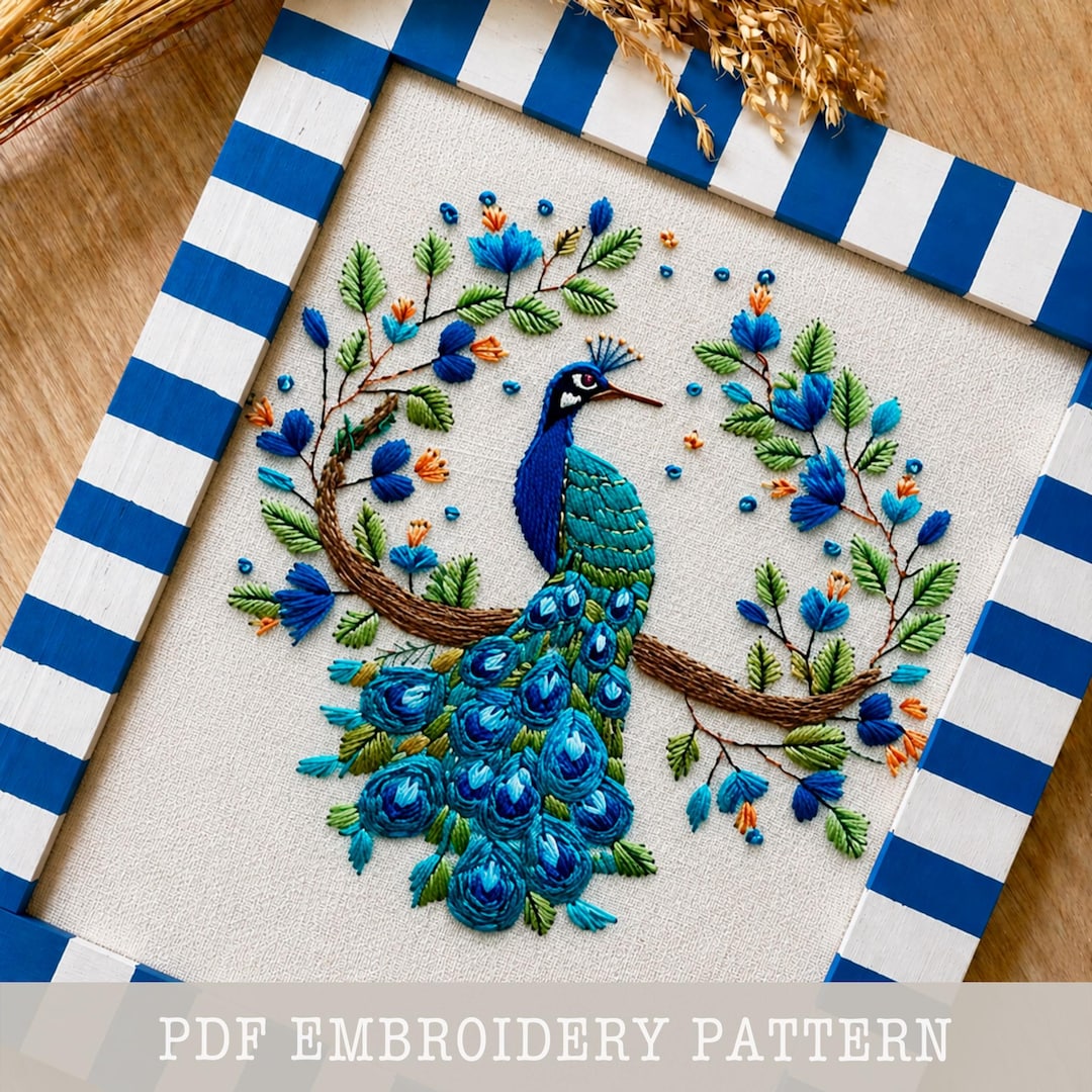 美品中国美術工芸刺繍両面手作り孔雀 孔雀の刺繍パターン：流行のDIY鳥デザイン、クリエイティブなギフト