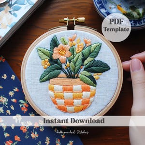 Disco Ball Art Embroidery, Flower Embroidery, Botanical Art, Embroidery Pattern, Floral Hand Embroidery, embroidery design, stitching crafts