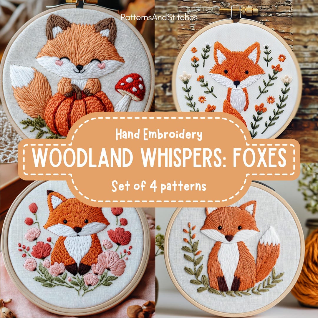 Forest Fox Embroidery Pattern, Instant Download, Woodland Vibes, Cozy ...