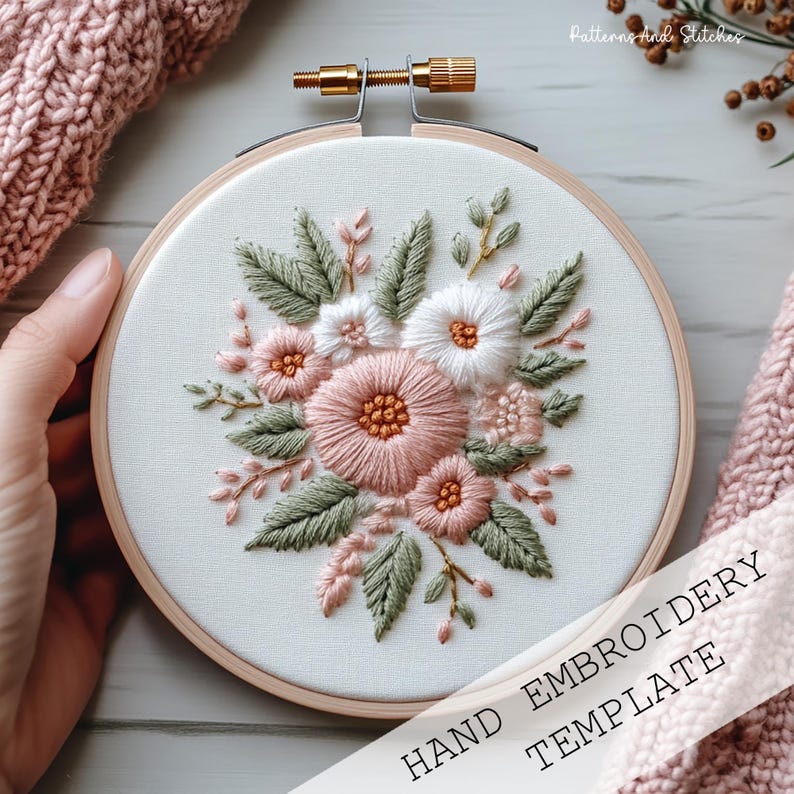 Floral Embroidery Pattern PDF Digital Download Flower Hoop Art Beginner ...