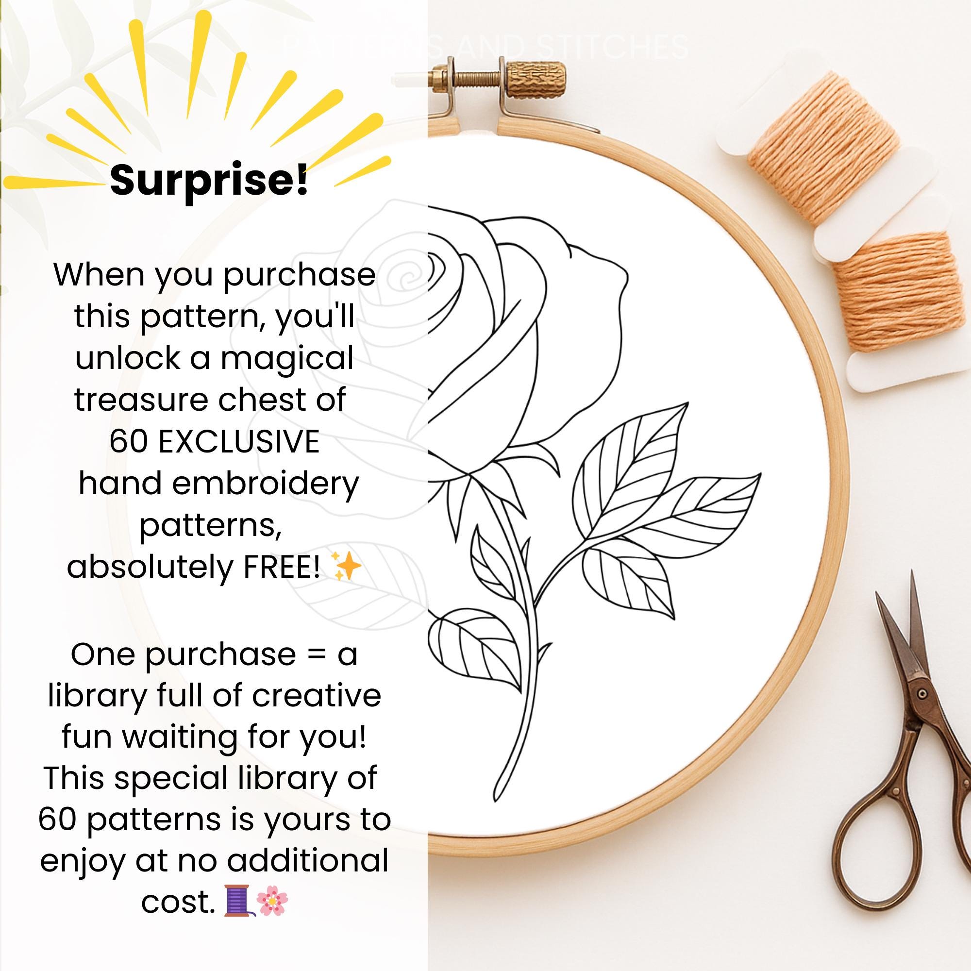 Write Me Roses Patterns Rose Embroidery Pattern: Floral DIY Design (PDF Instant Download) - Etsy
