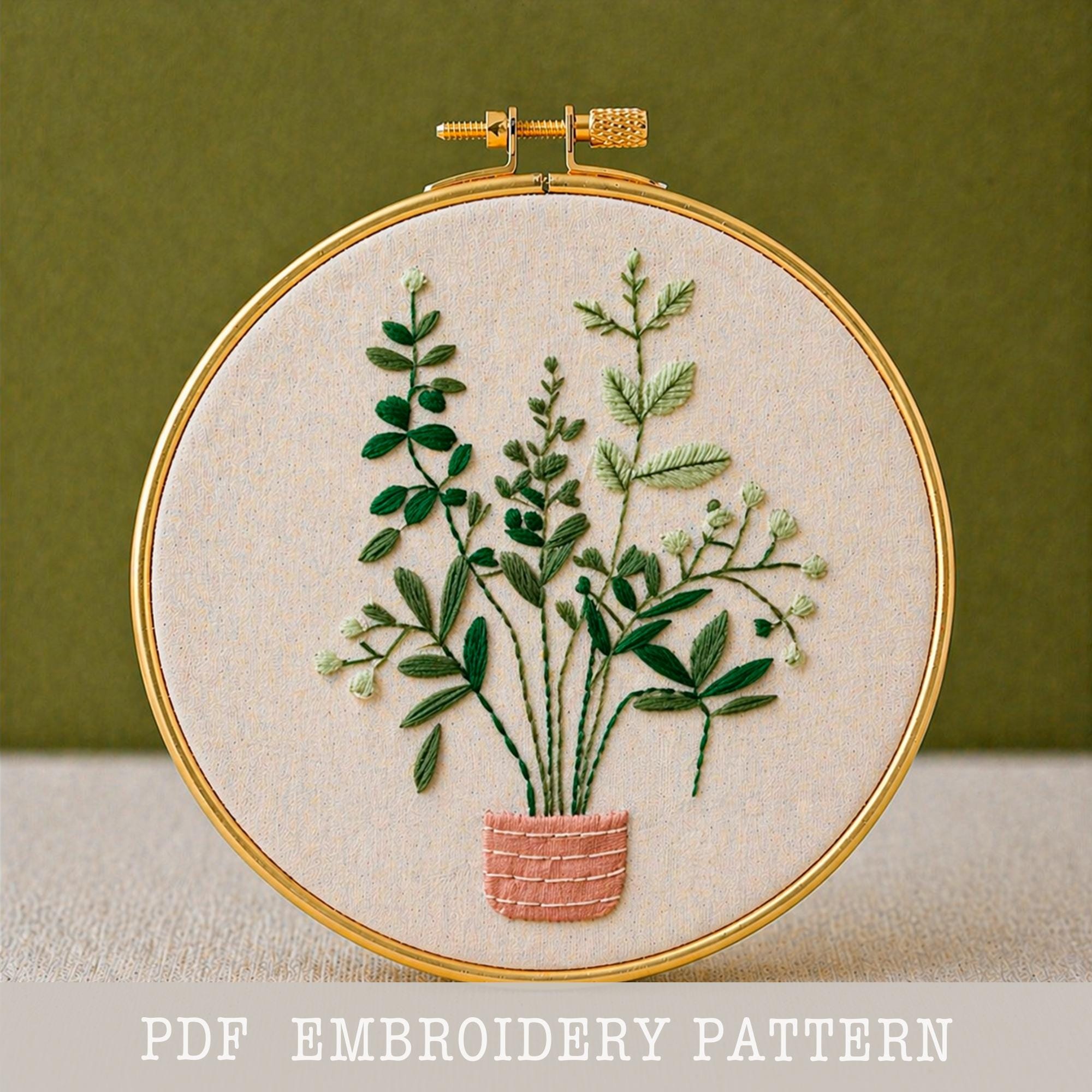 植物刺繍パターン、植物愛好家へのギフト（PDFパターン） - Etsy 日本