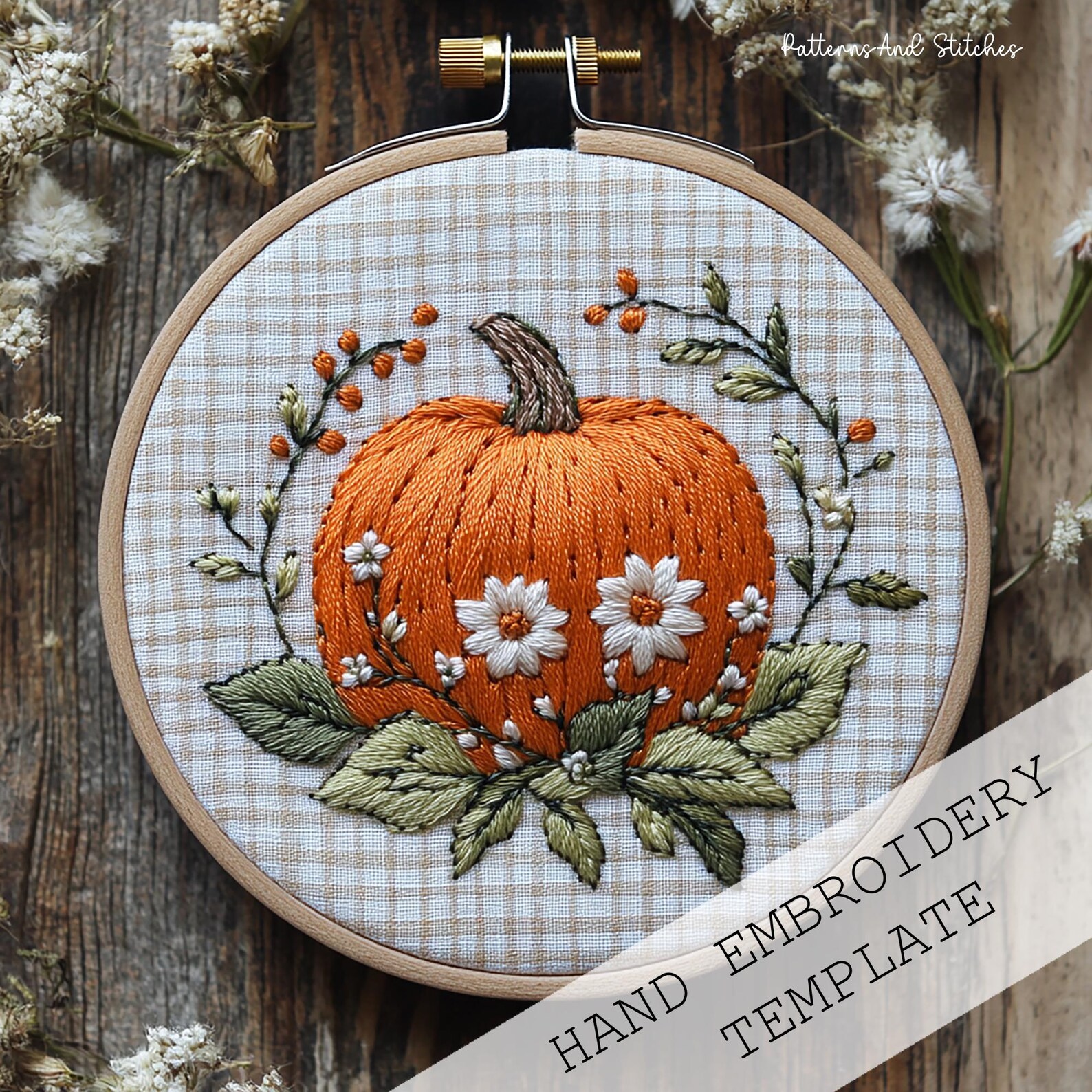 Pumpkin Hand Embroidery Pattern: Autumn Kitchen Decor (PDF) - Etsy
