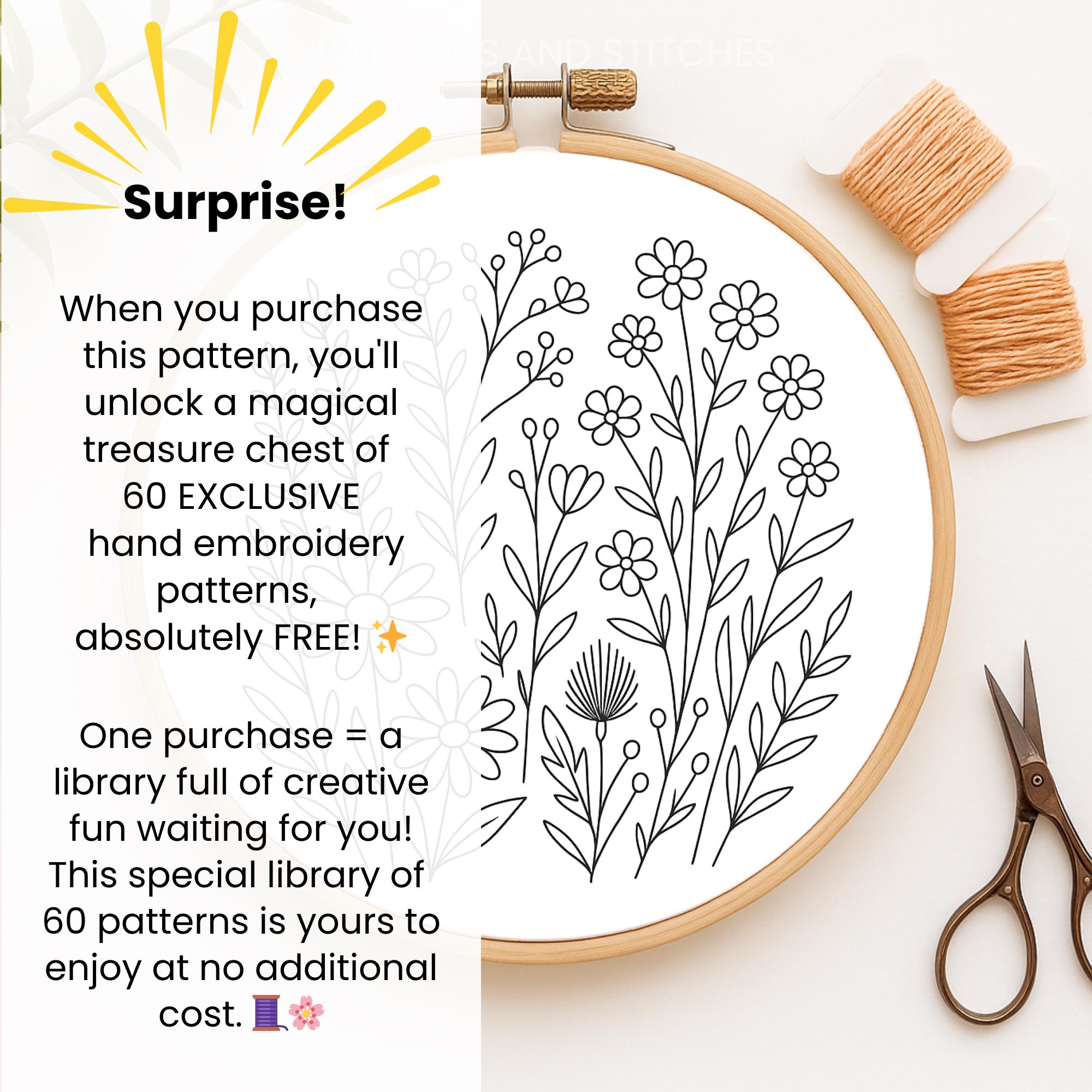 Wildflower Embroidery Pattern PDF Instant Download Beginner Friendly ...