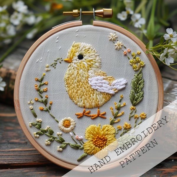 Little Chick Embroidery Pattern, PDF Pattern, Hand Embroidery Design, Creative embroidery, Embroidery Art, Needlecraft , Embroidery trendy