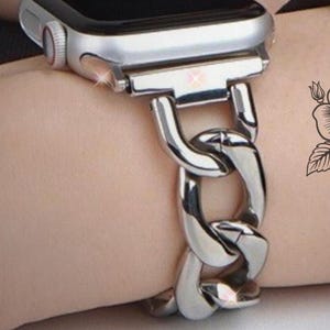 Metal Chain Apple Watch Band: Square Link iWatch Strap