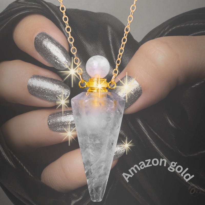 Perfume bottle crystal pendant necklace