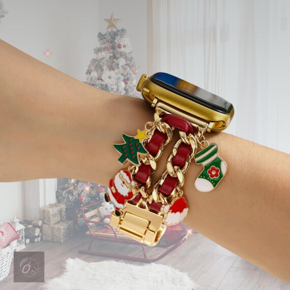 NEW Christmas Apple Watch Band with Charms Amazon.com: Christmas Band Compatible Apple Watch Silicone  main image 4
