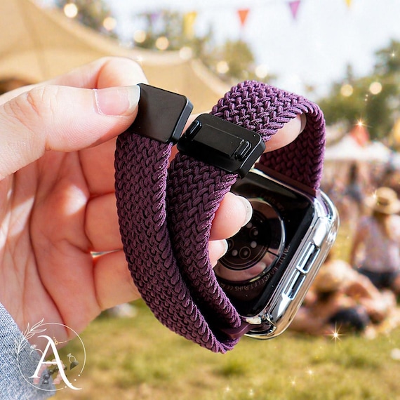Nylon Braided Apple Watch Band Magnetic Buckle | Elastic Woven Strap Series 1-11 SE Ultra | 38 40 41 42 44 45 46 49mm