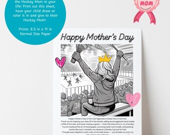Hockey Mom Mother's Day Print: Inspirational Gift (PDF 8.5x11)