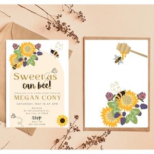 Sweet as Can Bee Editable Instant Download Printable Template