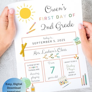 Back to School, Last Day of School Photo Prop Signs, Instant Download ...