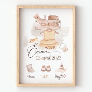 Boho-Geburtsplakat, personalisiertes Babyplakat für die Dekoration eines Boho-Babyzimmers, Geburtsgeschenk, zukünftige Mutter