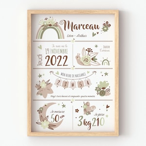 Boho-Geburtstisch, Geburtsgeschenk zum Verschenken an eine zukünftige Mutter oder zur Dekoration eines Babyzimmers, Babygeburt, Vornamen-Plakat