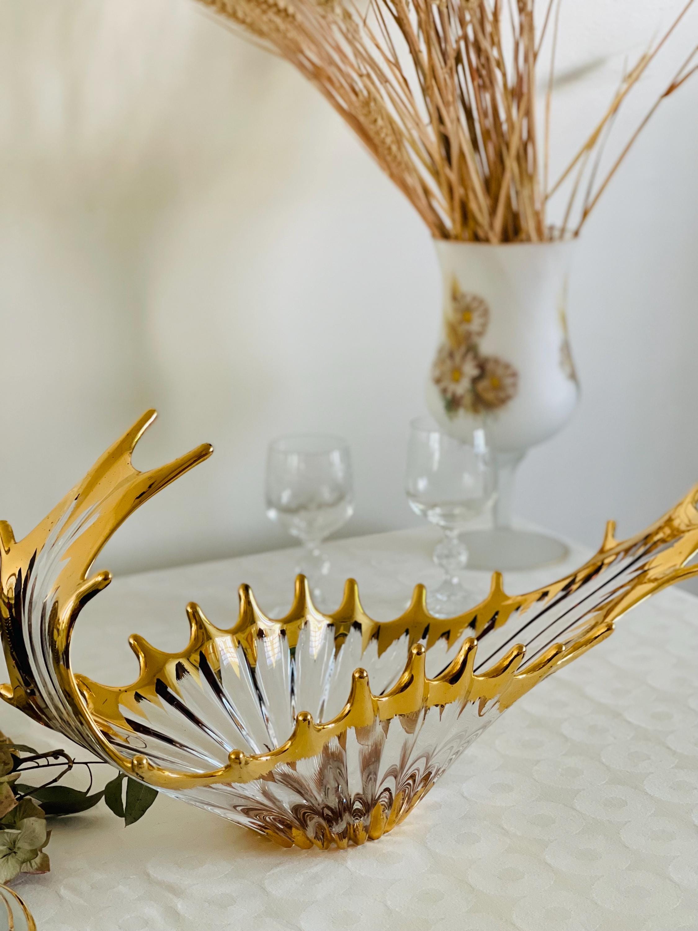 BELLE COUPE À fruits sur pied en cristal sans marque, art nouveau