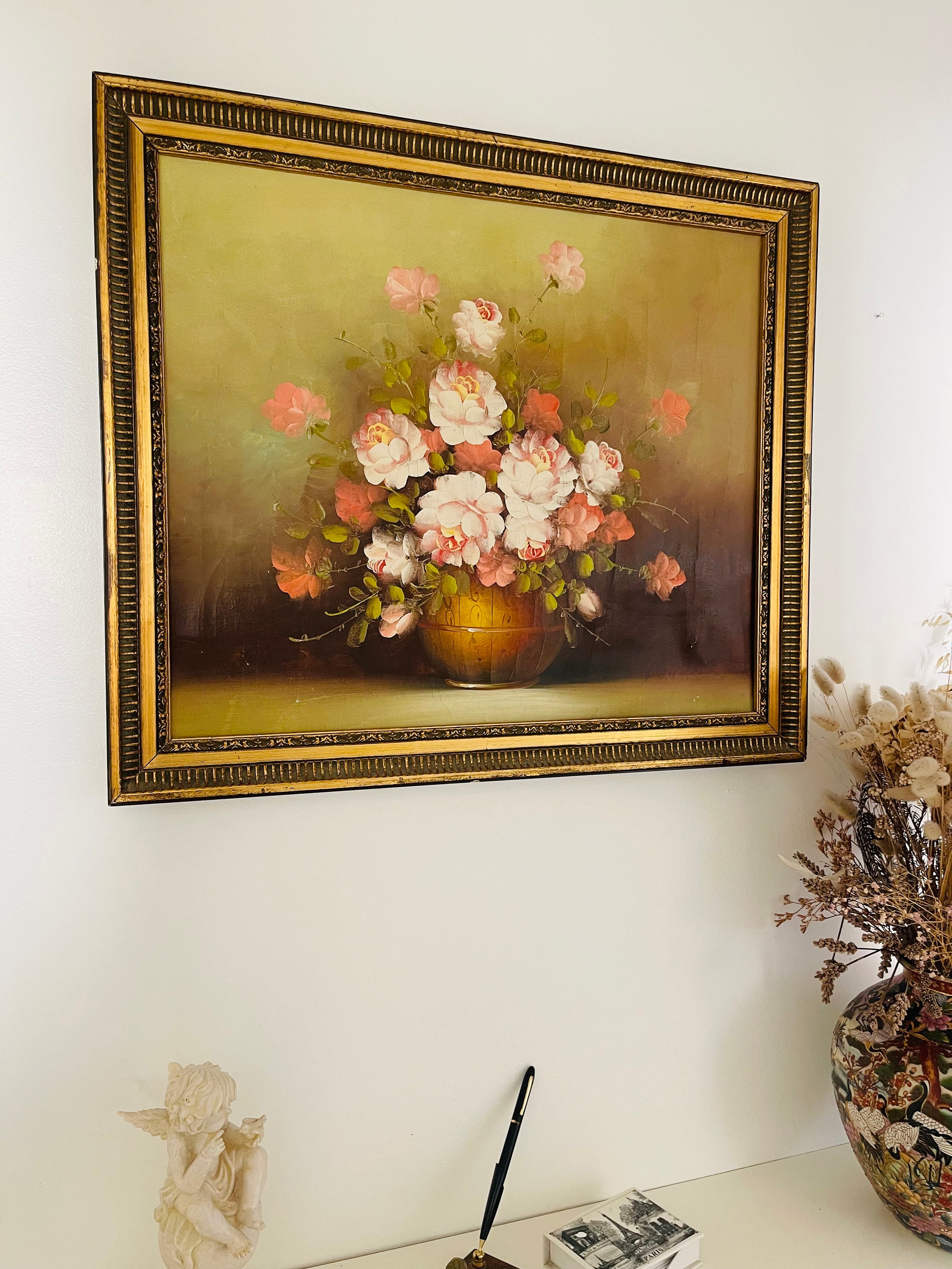 油絵 ROB RITCHIEサイン 静物画 額装 油彩 油絵 油画 絵画 B 油絵 ROB RITCHIEサイン 静物画 額装 油彩 油絵 油画 絵画 B