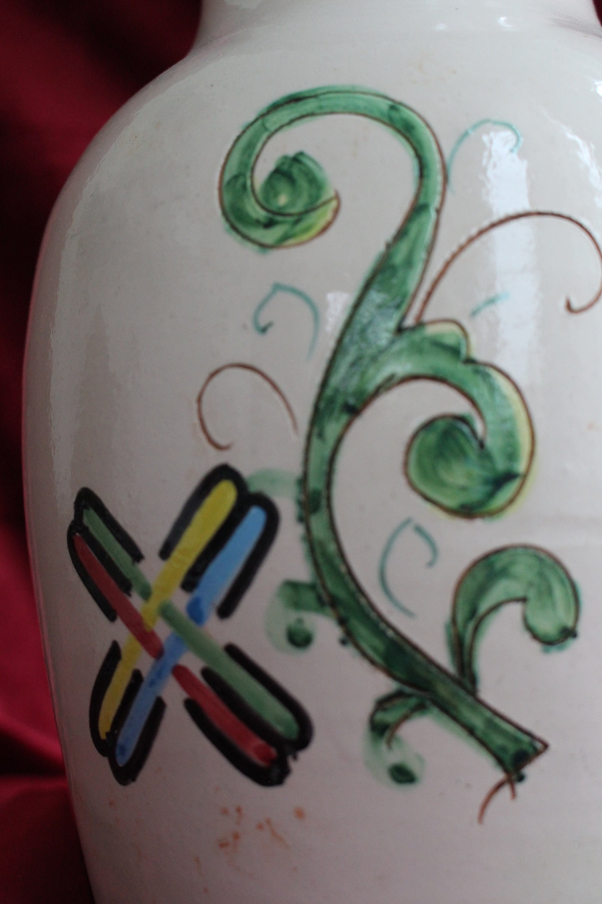 ☆美品☆イタリア製 デルータ陶器 大きな花瓶 花器 花柄 高さ30cm ☆美品☆イタリア製 デルータ陶器 大きな花瓶 花器 花柄 高さ30cm ☆美