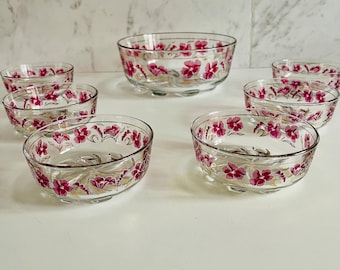 Vintage, Italian glass, salad/fruit/appetizer serving set