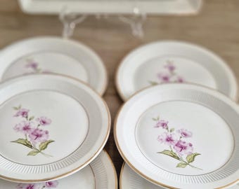 アンティーク　フランス　Moulin des loups 　花皿 3枚セット美品 Antique Dessert Service – Moulin Des Loups France – Chevreuse