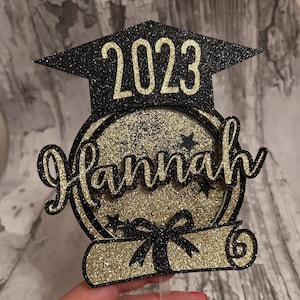 Glitter Graduation Shaker Cake Topper