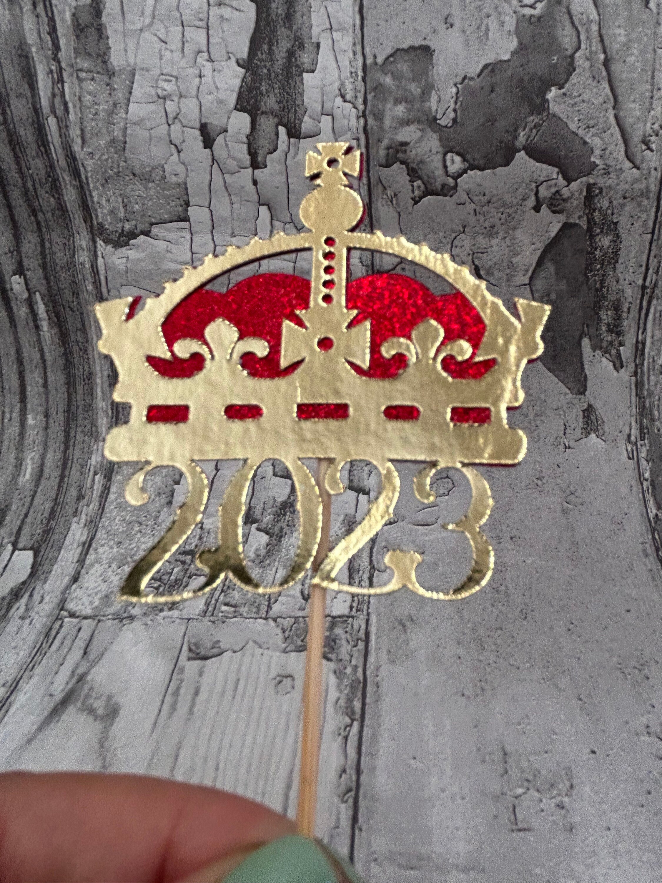 6 Coronation Crown Cupcake Toppers Etsy UK