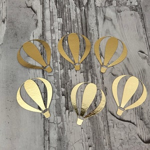 6 Gold Heißluftballon Cupcake Topper