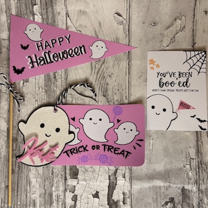 Etiquettes cadeaux personnalisées Halloween Boo Basket