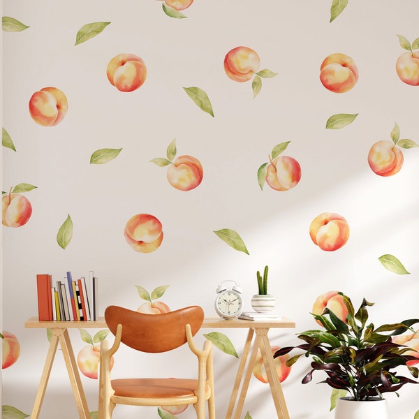 Watercolor peaches Wall Sticker | High-Quality Vinyl Decal for Living Room, Kitchen, Bedroom & Children's Room | Eco-friendly Wall Art