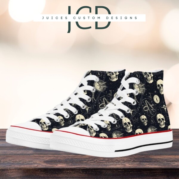 Geometric Skull Canvas Shoes