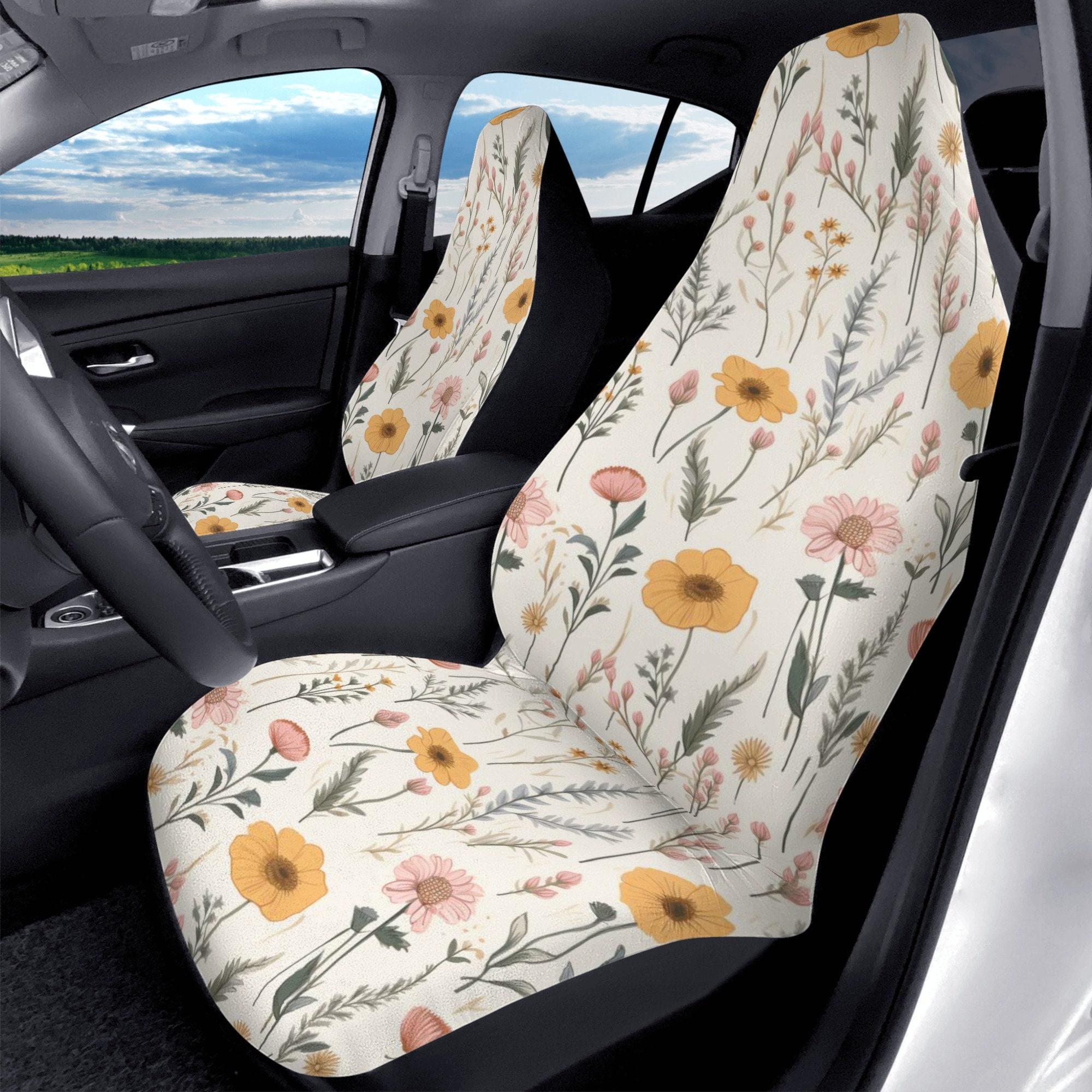 Car Seat Covers, Boho Butterfly Cute Car Accessories for Women